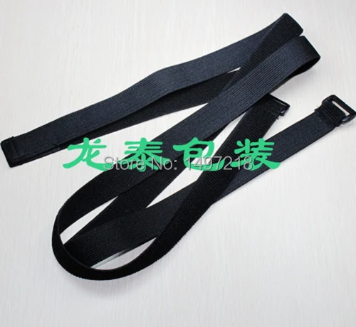 

Free shipping 5pcs 2cm x 150cm Stretch elastic strap tapes with plastic buckle sticky Hook Loop cable ties