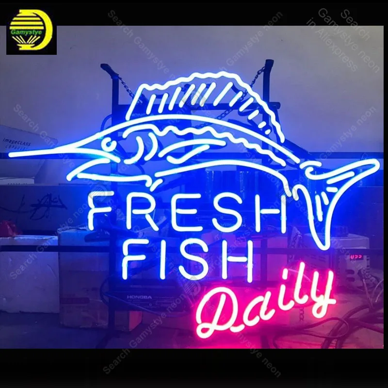 

Neon light Signs Fresh Fish Daily Neon Bulb sign Lamp Handcrafted Beer Bar PUB Business neon Letrero Neons enseigne lumine