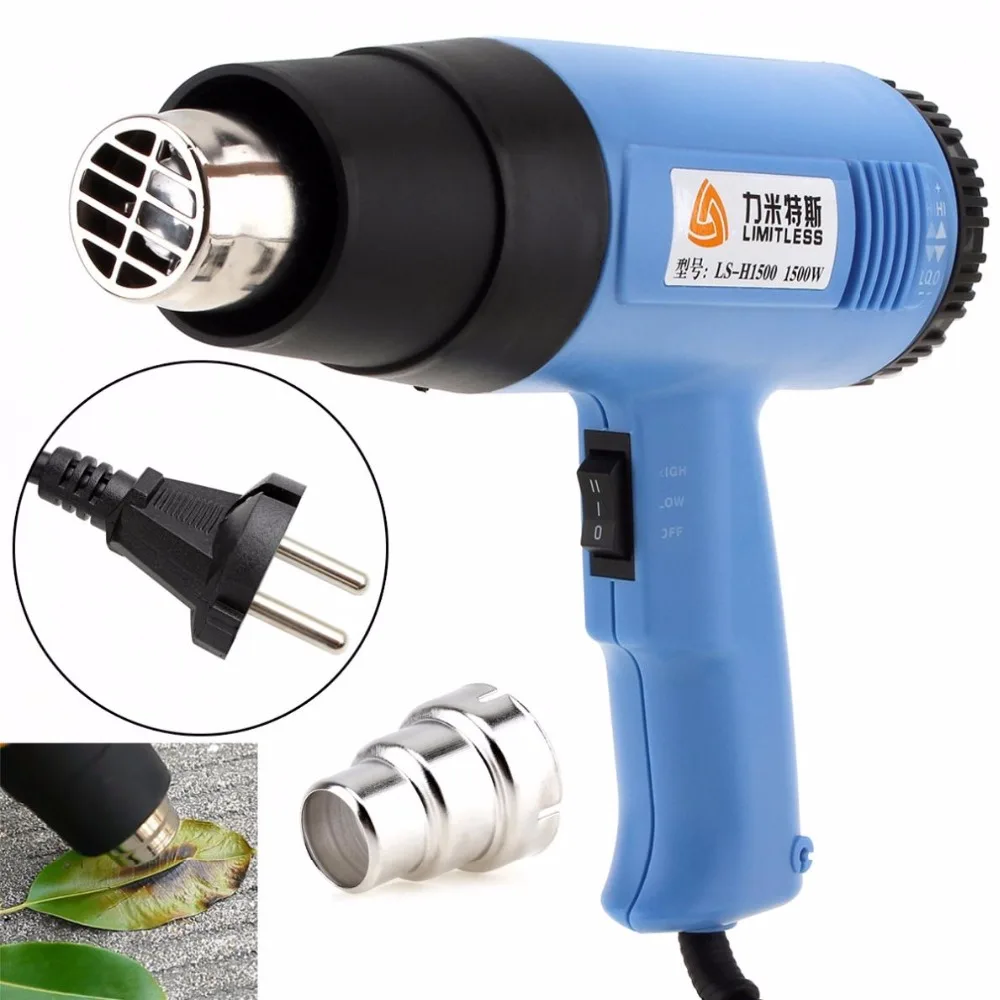 AC220V EU Plug 1500W Air Volume Electric Heat Gun Multifunctional Handheld Hotair Gun