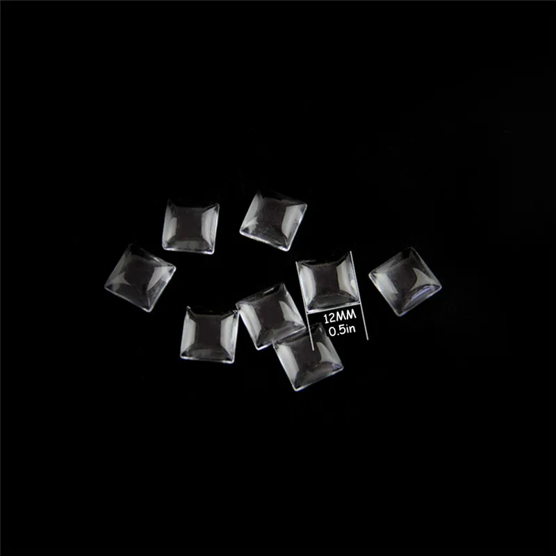 

100pcs 12mm Square Clear Glass Cabochon Square Cabochon For DIY Cameo Jewelry Finding