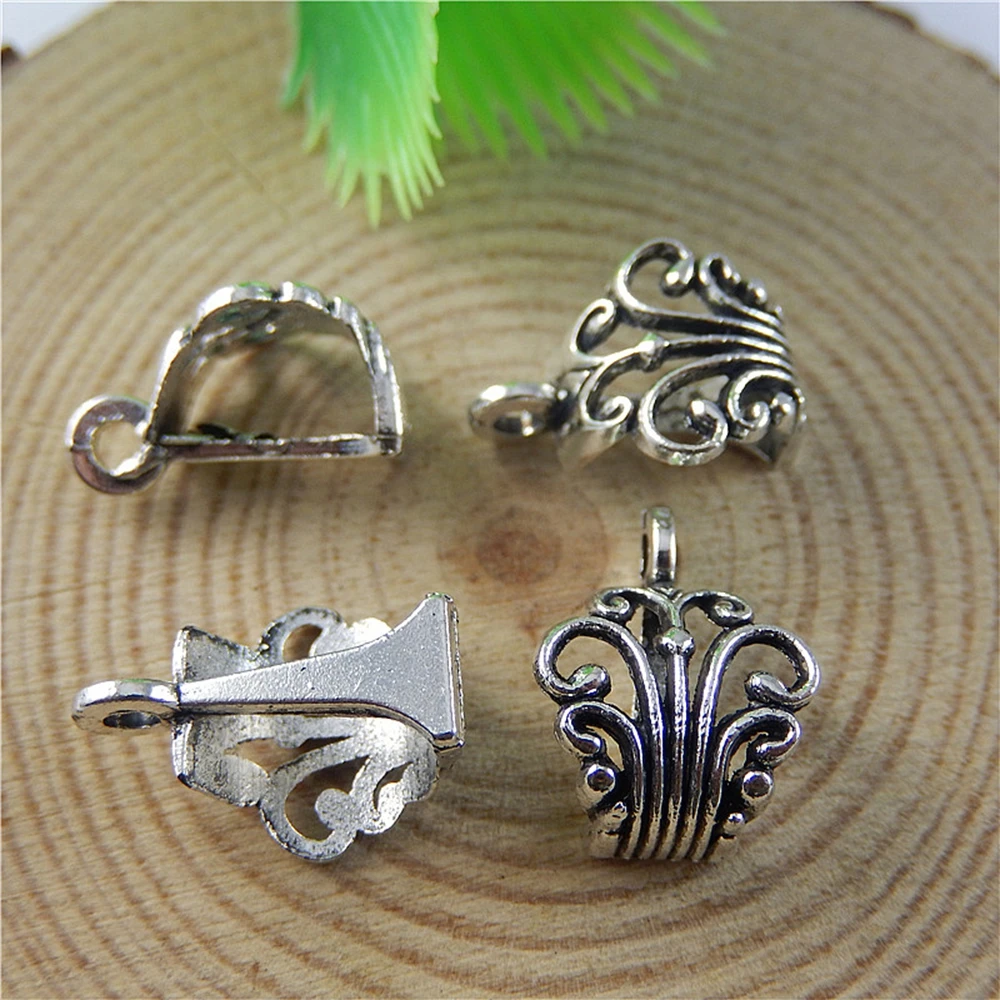 GraceAngie 20pcs/pack Summer Silver Color Alloy Bending Wave Style Charms Pendants for Fashion Jewelry Finding