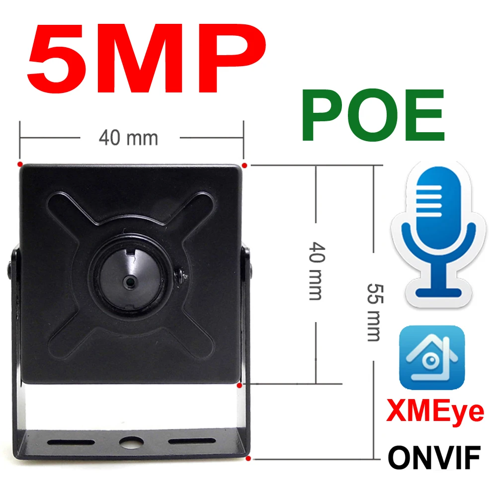 JIENUO 5MP Mini Ip Camera Poe Audio Micro Cctv Security Video Surveillance IPCam Indoor Home Onvif Small CCTV HD Network Xmeye