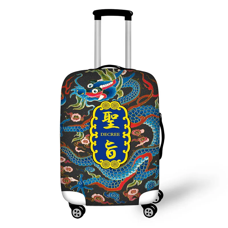 Chinese style print on suitcase luggage travel luggage protective cover anti-dust trolley cover for 18 to 30 inch bag