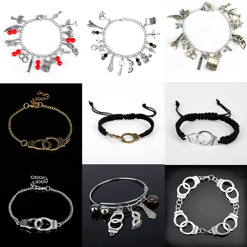 50 음영 회색 매력 팔찌 넥타이 수갑 손 전차선 코스프레 밴드 조정 가능한 팔찌, 여성 사랑 선물-25 