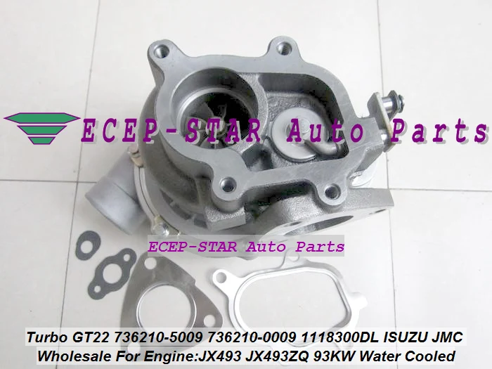 Water Cooled GT22 736210 736210-5009 736210-0009 736210 0009 1118300DL Turbo For ISUZU For JMC Truck JX493 JX493ZQ 68KW