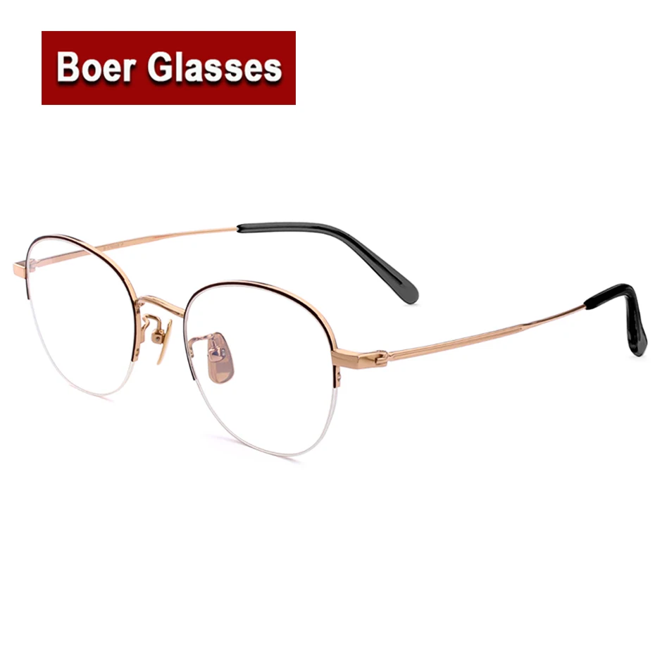 

New arrived hot sale high quality Retro pure titanium full rim spectacles eyeglasses frame prescription glasses H0602