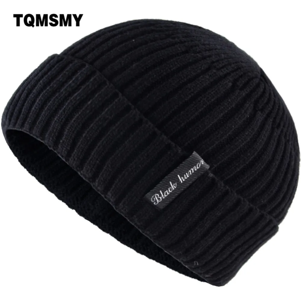 

TQMSMY Autumn Winter Beanies Men Women's Knitted Labeling Skullies Casual Stripe Solid Colors warm hat cap Gorros Bonnet TMC03