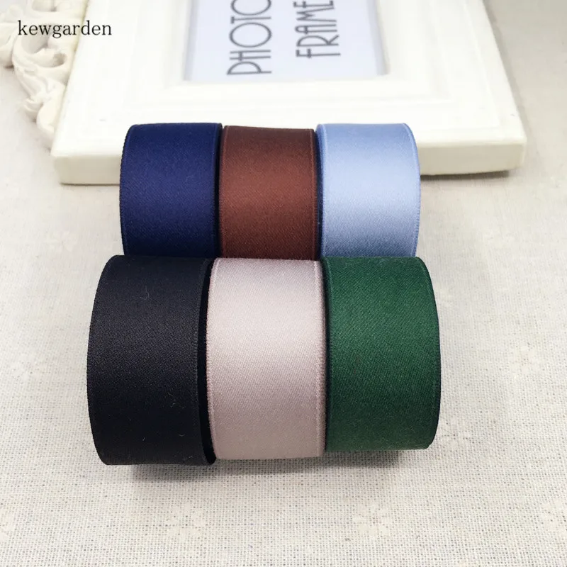 Kewgarden 25mm 2.5CM Matte Cotton Satin Ribbon Handmade Tape DIY Bowknot Accessories Ribbons Thick Soft Riband 10 m/lot