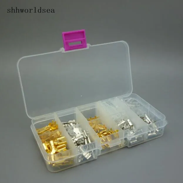 

shhworldsea 150PCS 10 kinds 2.8MM 4.0MM 4.8MM 6.3MM male and female model copper Terminal Connector auto car terminals