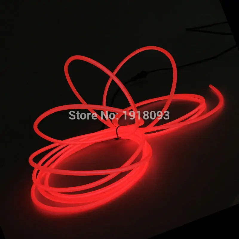 3.2mm EL Wire Rope Tube 1-25Meter Hot Craft Decorative Flexible LED Strip Neon Light 10 Color Choice Not Include EL Control