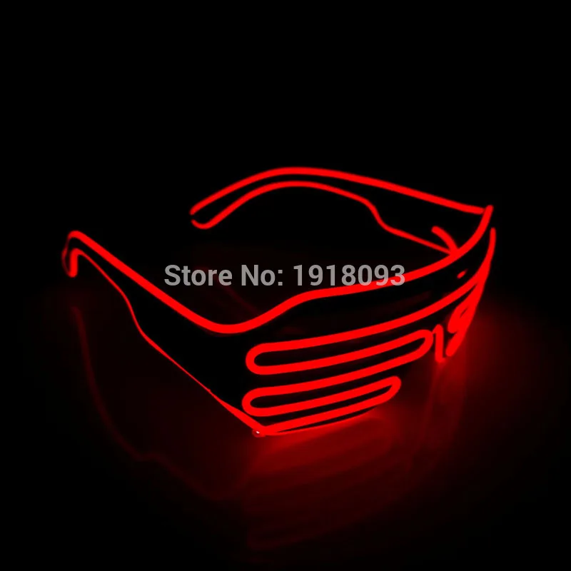 Trendy 100PCS/Lot NEW Attractive Flashing LED Strip shutter Glasses Luminous Colorful Glowing EL wire Glasses