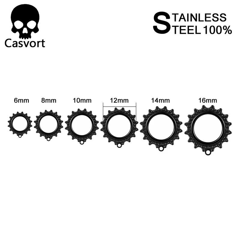 Casvort Screw Stainless Steel Retro Ear Gauges Stretcher Piercing Ring Tunnels Expander Plugs Pair Selling