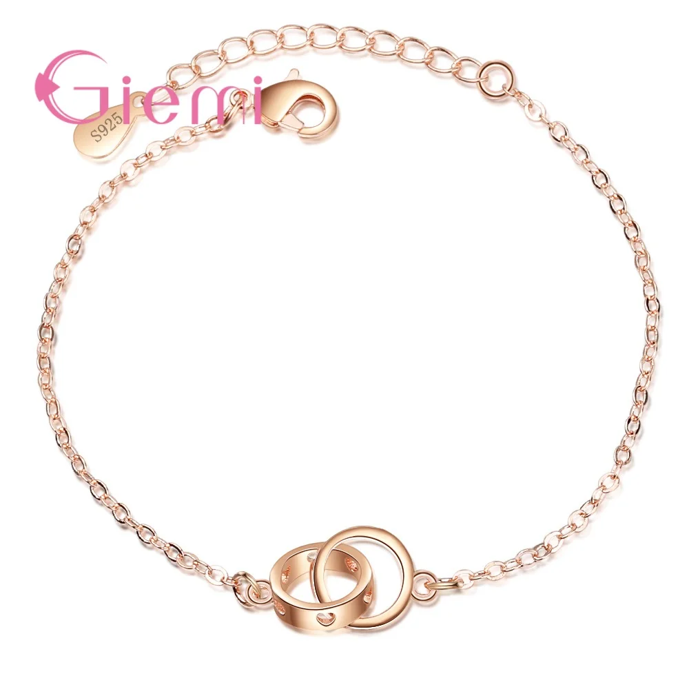 Vintage 925 srebrny okrągły koło Charm Chain Link bransoletka Charms kobieta Femme Braclet i bransoletka bransoletki przyjaźni dla kobiet