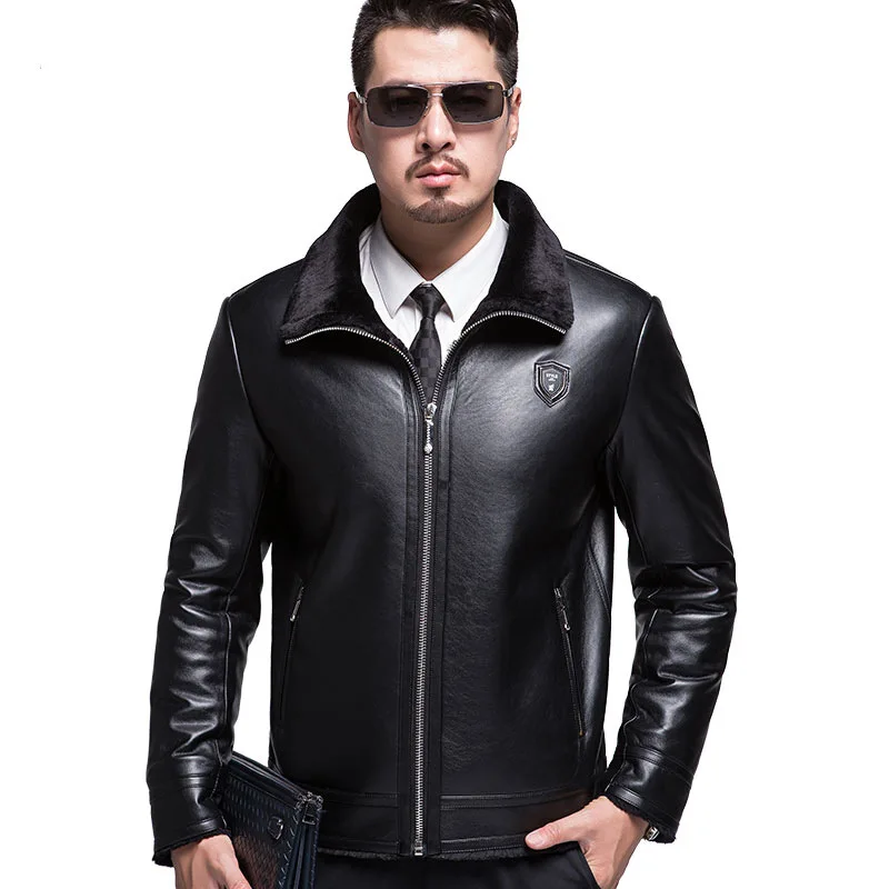 Free Shipping 2021 New Men Fur Leather Jacket Overcoats High Quality Warmth Mens Plus Size Sheepskin Coats M-xxxl