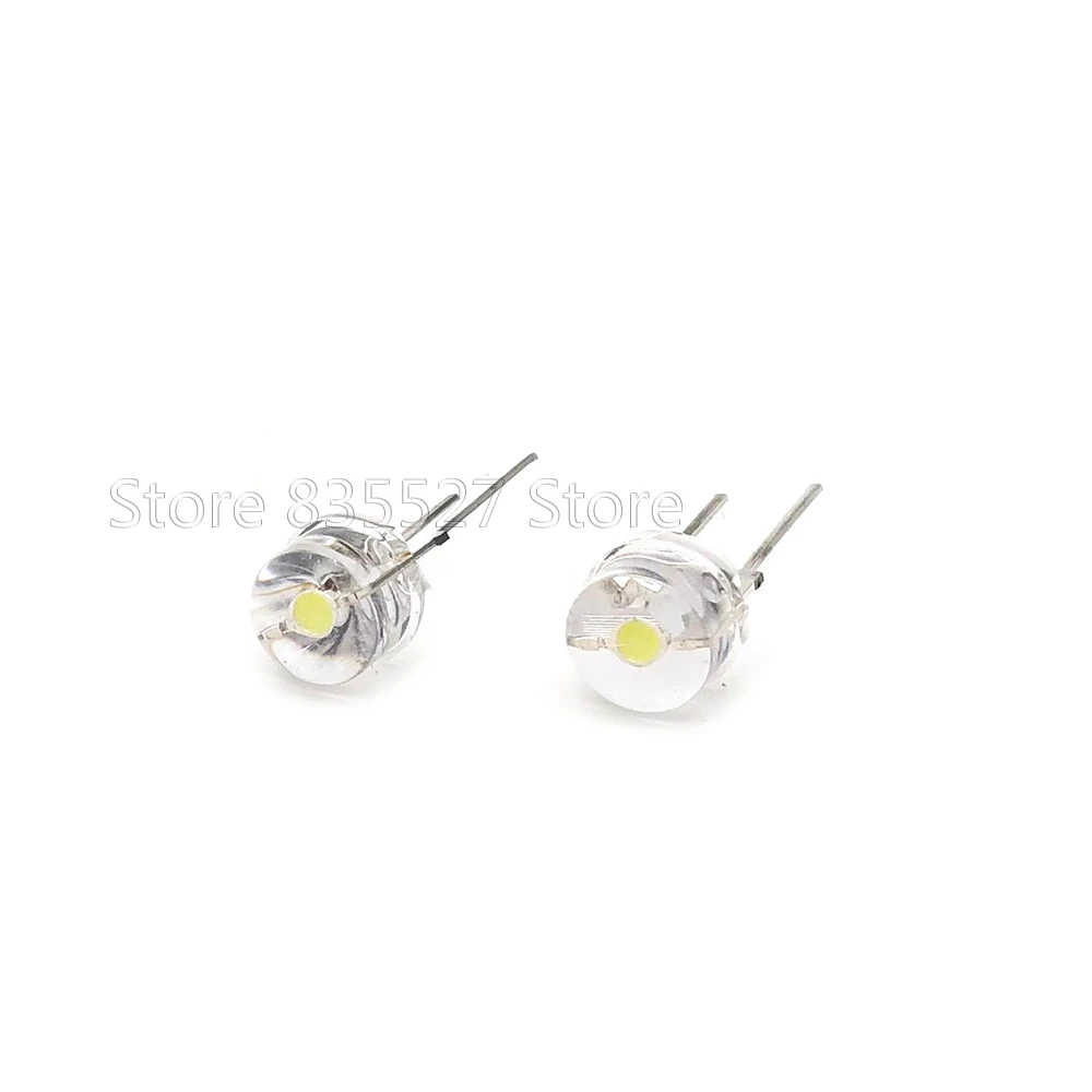 50PCS/LOT 8MM F8 white straw hat 53-58LM super bright power 0.5W LED light emitting diode (leds) for DIY lights lamp bead