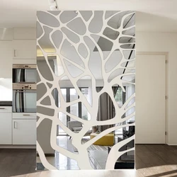 Removable 3D Diy Mirror Wall Stickers Tree Bedroom Living Room Decoration TV Background Wall Decor Acrylic Stickers Mirror Paste
