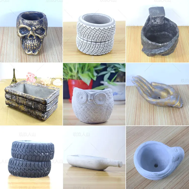 

Creative simple diy cement pot silicone mold succulent flower pot mold clear water concrete mold