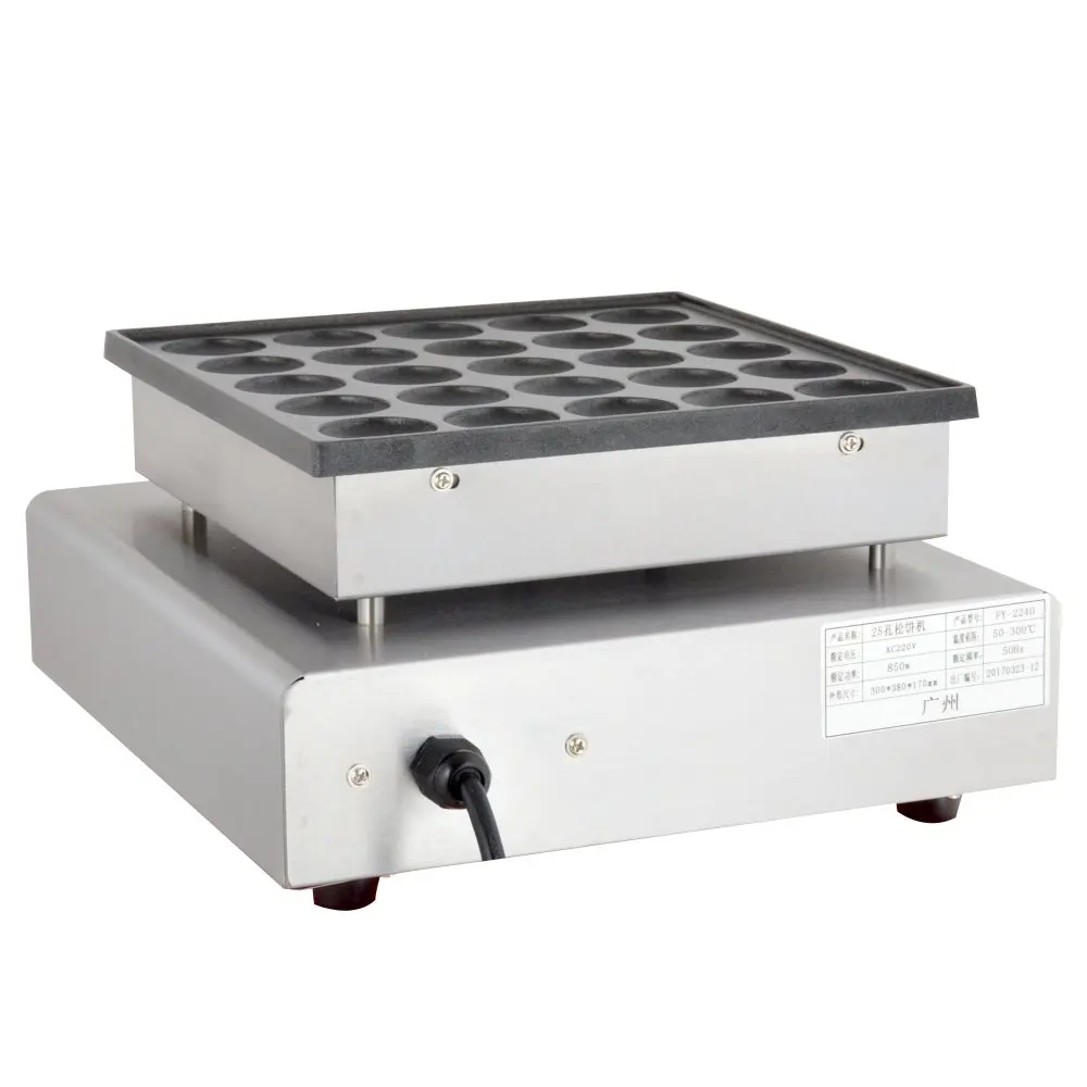 Commercial Pancake Machine 25 Holes Dutch Poffertjes Grill Mini Pancake Maker Non-stick 900W Dorayaki Griller