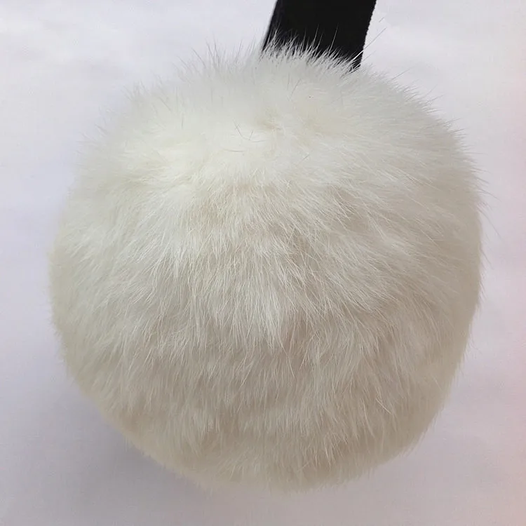 Genuine rabbit fur ear muffs for women, No adjustable ear warmer, black, gray, white, brown, autumn and winter, M201