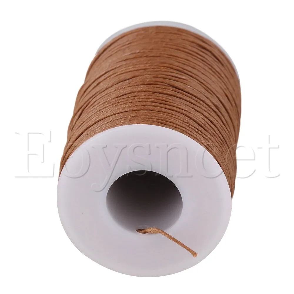 100 Meter Natural Hemp Waxed Thread Round Cord Leather Craft Line Light Brown