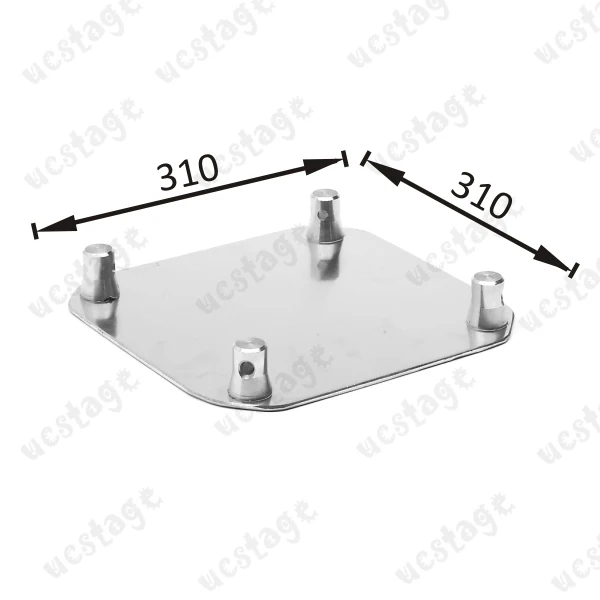 Base de botte carrée en aluminium, accessoires F34, 290mm