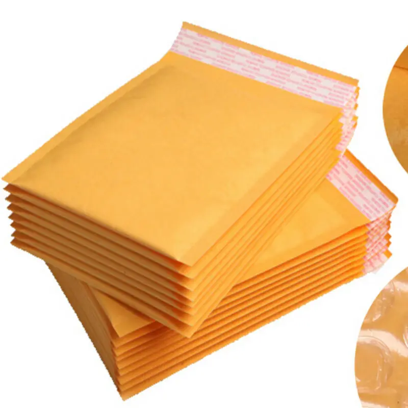 

15*18CM 60Pcs Yellow Kraft Poly Bubble Padded Envelope Poly Mailer Craft Paper Shipping Pad Envelope Mailing BagThicker Bags