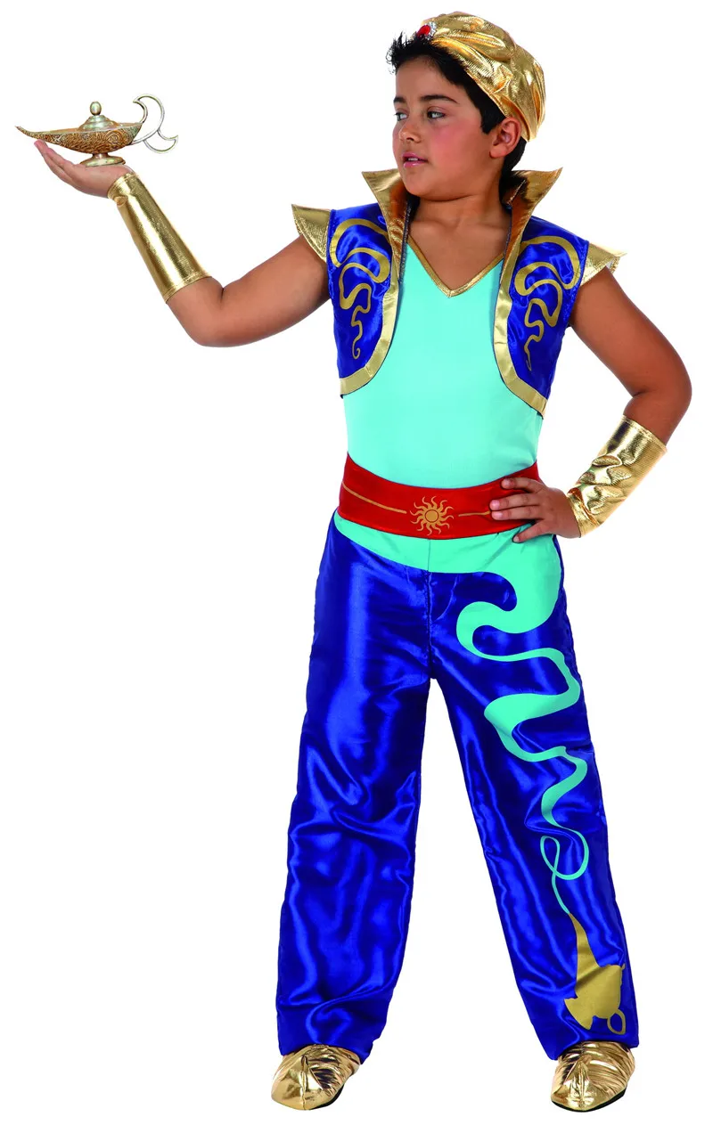 Wholesale New Style Carnival Cosplay Costume Party Clothing for kids Purim Aladdin costumes superhero blue color Halloween Dress