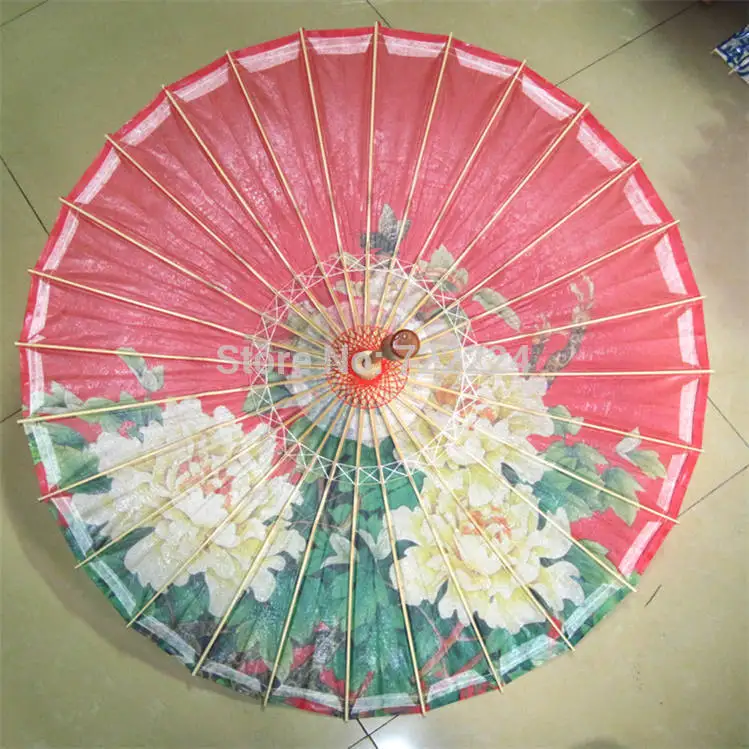 Free shipping Dia 50cm chinease traditional oiled paper umbrella red background peony painting as decoration gift dace props