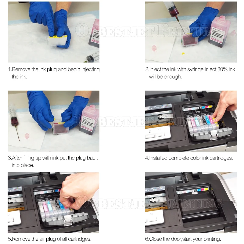 6Colors/Set T0781-T0786 Refillable Ink Cartridge With Chip For Epson Stylus Photo R260 R280 R380 RX580 RX595 RX680 Artisan 50