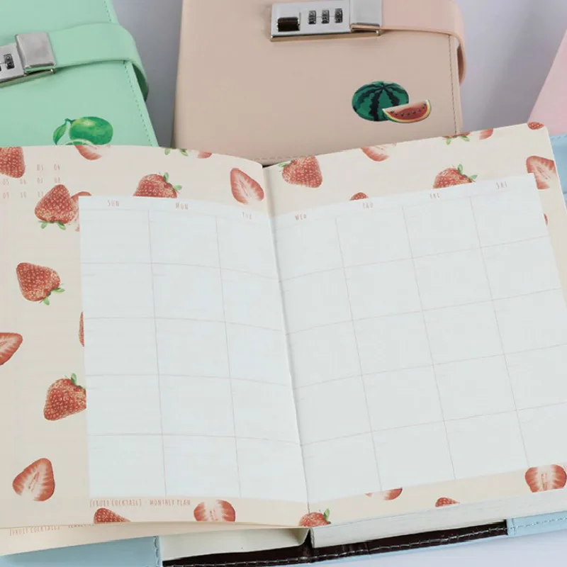 2018 A5 Restore Ancient Ways Password Notepad Fruits Plan Basis Hand Account Paperback Notebook journal custom printed diary
