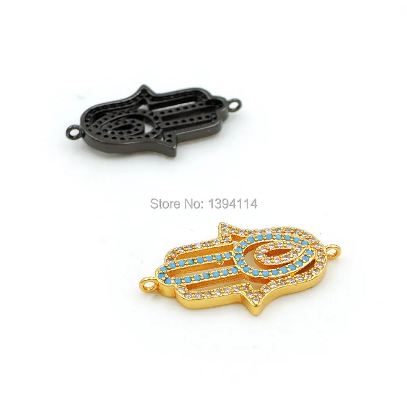 27*16*3mm Micro Pave Kallaite&Clear CZ Palm Of Arrow Connector Fit For Women As DIY Bracelets Accessory