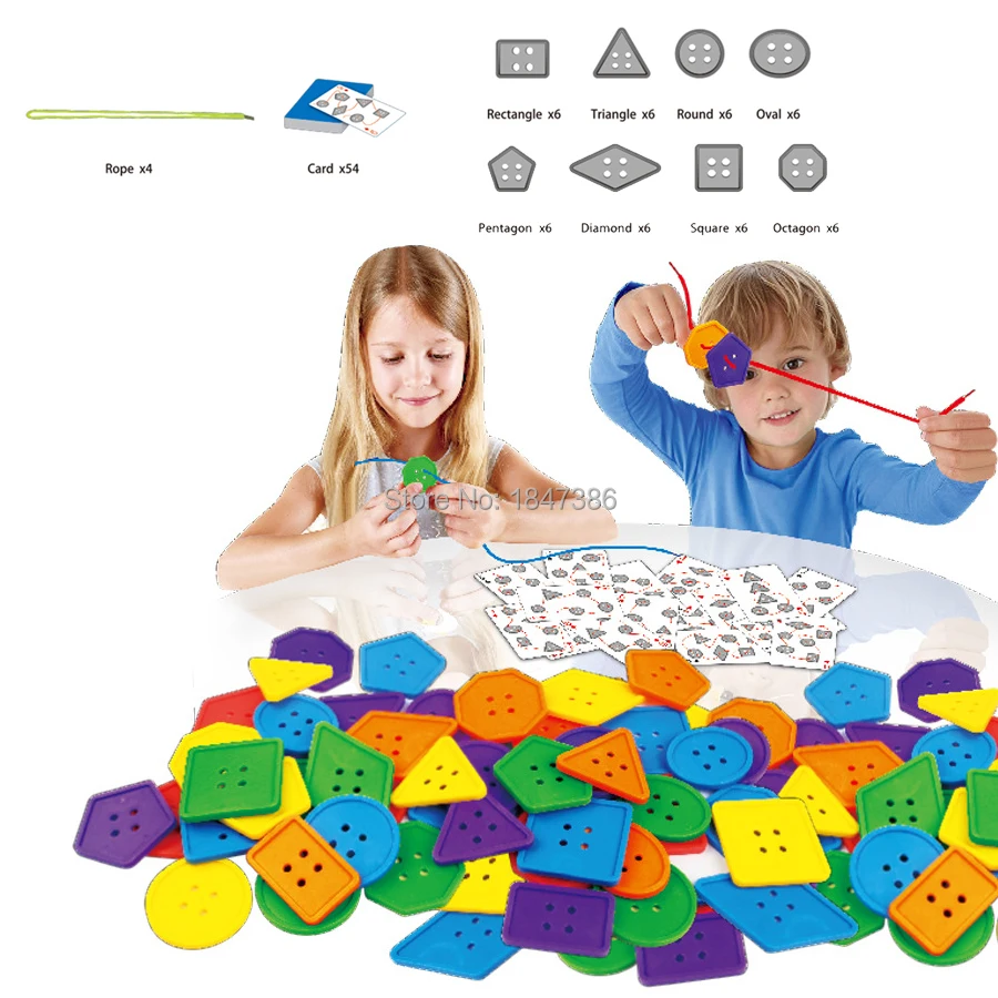 Clothes buttons,rope & buttons Board Game 2 wearing rope threading Basic Life Skills Early Leaning Educational toys for children