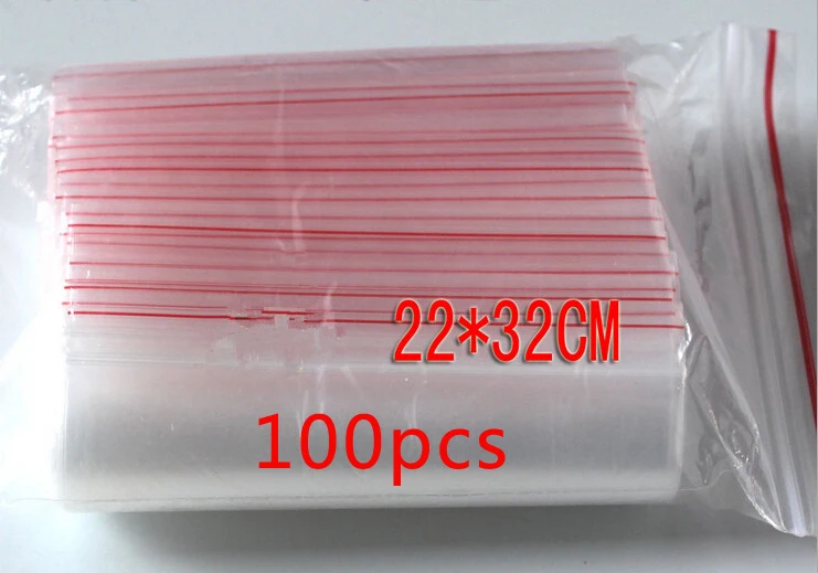 50pcs 22x32cm  transparent travel gift packaging bags plastic bag for necklace/jewelry diy custom ziplock clear self seal bag