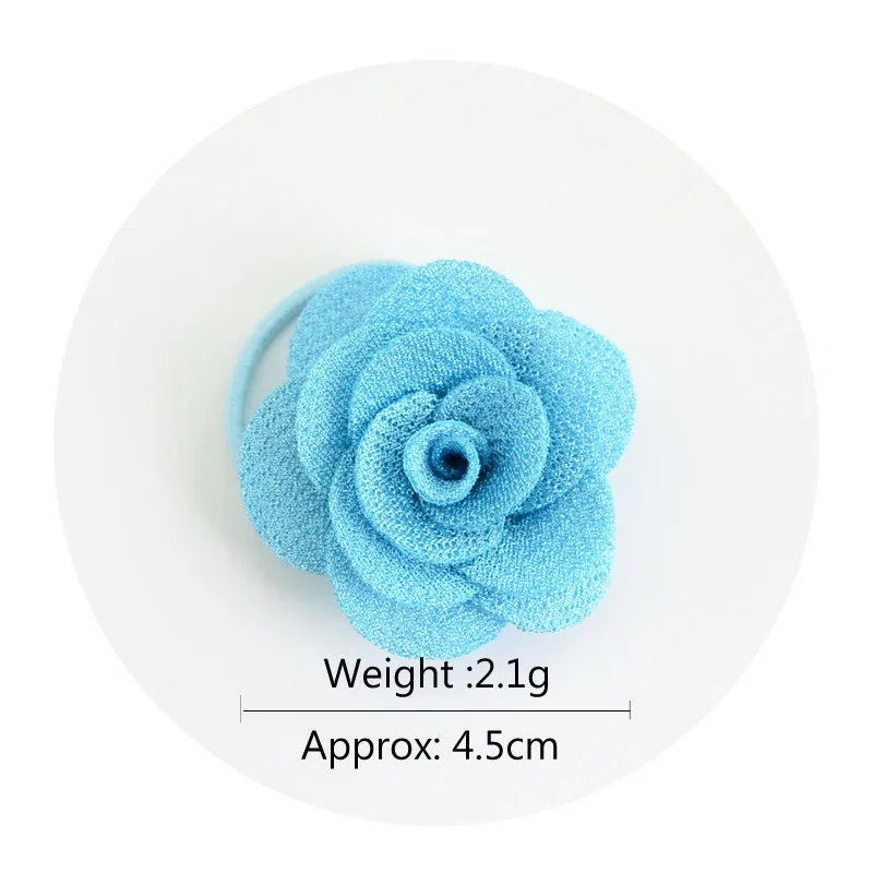 Girls Flower Fabric Hair Accessories Korean Multi-layer Three-dimensional Charming Big Rose Elastic Hair Bands Rubber Hair Ties