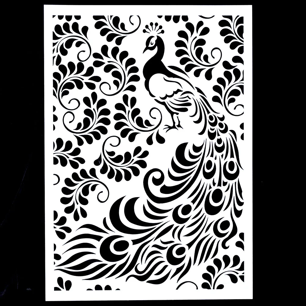 A4 Size DIY Craft Layering Peacock Stencil For Wall Painting Scrapbooking Stamping Stamp Album Decorative Embossing Paper Card