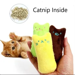 Teeth Grinding Catnip Toys Funny Interactive Plush Cat Toy Pet Kitten Chewing Vocal Toy Claws Thumb Bite Cat mint For Cats