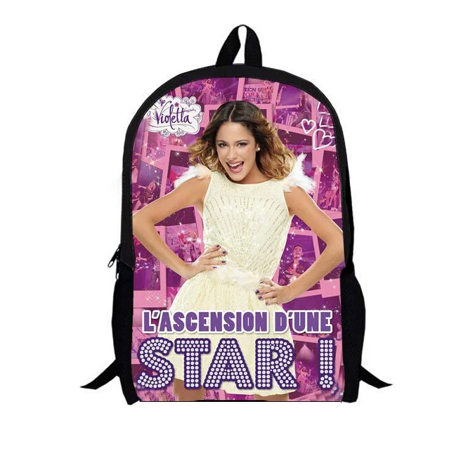 Bolso escolar con estampado de Violetta para niñas, mochila femenina con dibujos animados en 3D