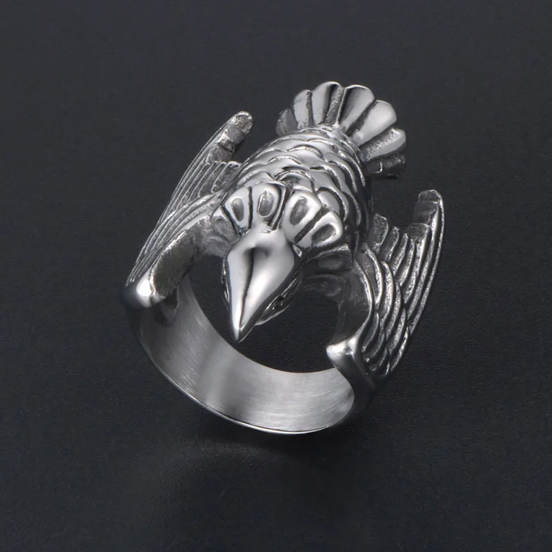 Anillo de pájaro volador de acero de titanio Retro Para hombre y mujer, proveedor de autodefensa al aire libre, anillos #7 #8 #9 #10 #11 #12