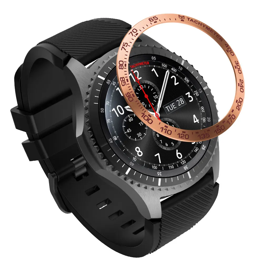 steel Bezel Ring Metal Cover For Samsung Galaxy Watch 46MM/ 42MM/ Gear S3 Frontier strap Adhesive case Smart Watch Accessories