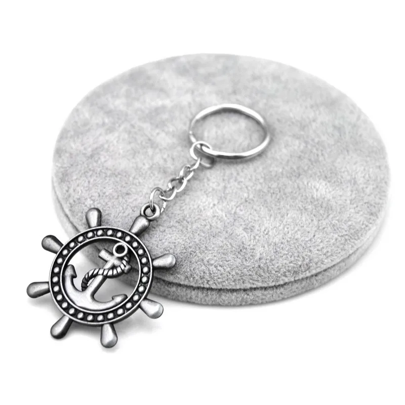 Vintage Anchor Keychain Gadgets For Men Trinket Retro Skull Anchor Rudder Key Chain On Bag Jewelry Party Boys Gift Souvenirs