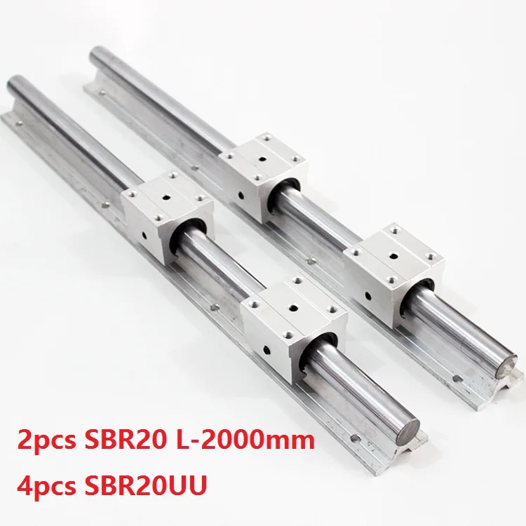 

2pcs SBR20 L-2000mm support rail linear guide + 4pcs SBR20UU linear bearing blocks for CNC router parts