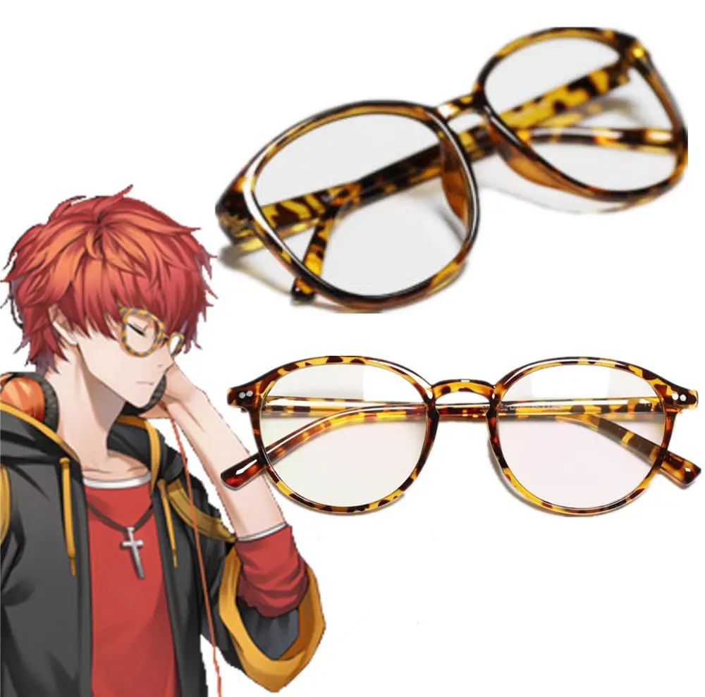 Game Mystic Messenger 707  Eyeglasses Frame Luciel Choi Glasses Cosplay Leopard