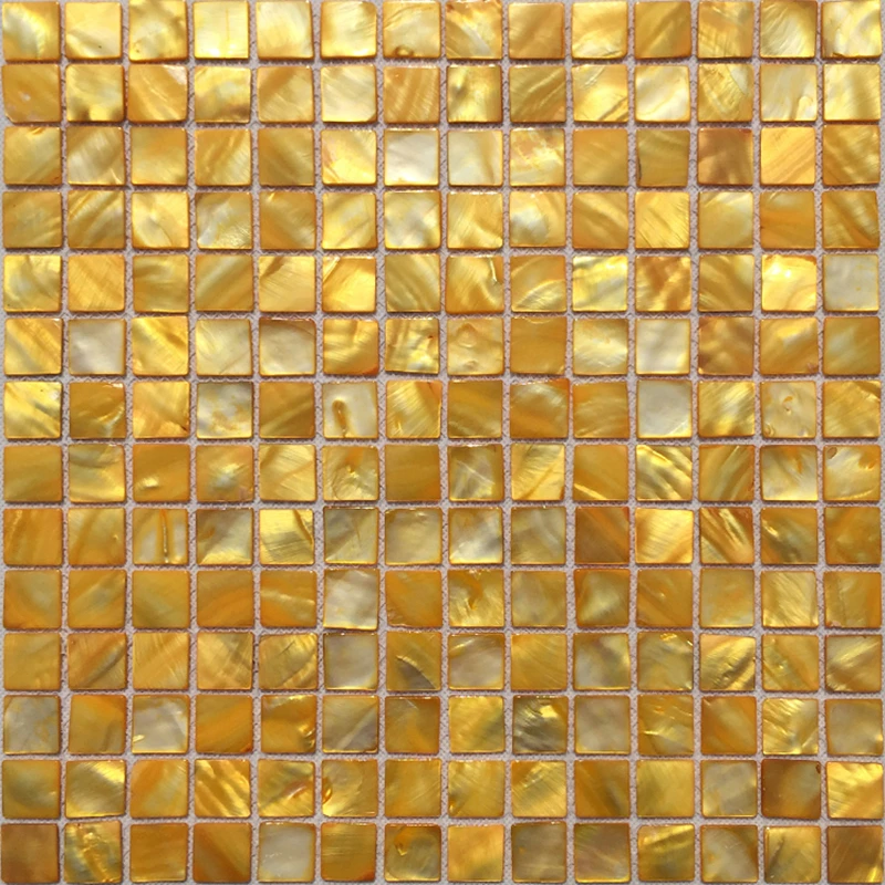 

Yellow Mother of Pearl Shell Mosaic Tile Kitchen Bathroom Backsplash Wall Mosaic Tiles Interior Wallpaper Home Improvement