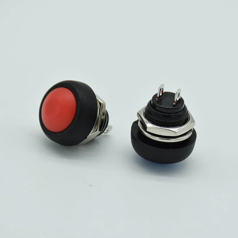 6pcs 12mm Waterproof Momentary ON/OFF Push Button Mini Round Switch 1A 250V