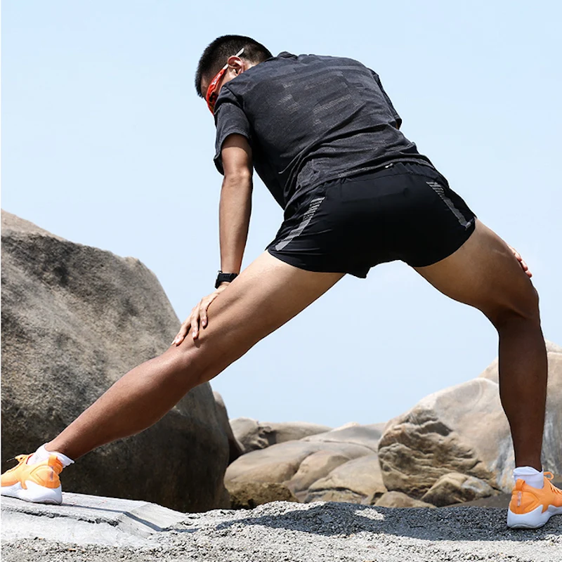 U18169  Professional Marathon Shorts Men\'s Running Shorts 2 in1 Quick Dry Breathable Running Workout Light  Gym Training Short