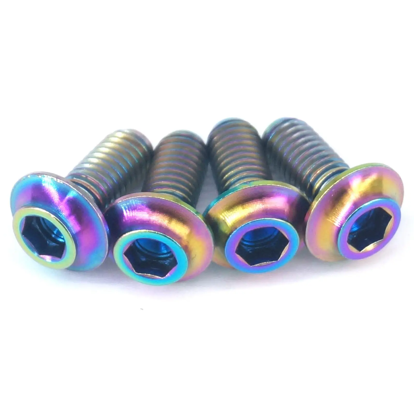 4 PCS M5 Rainbow GR5 Titanium Alloy Screw Bolts For Bicycle Brake Block