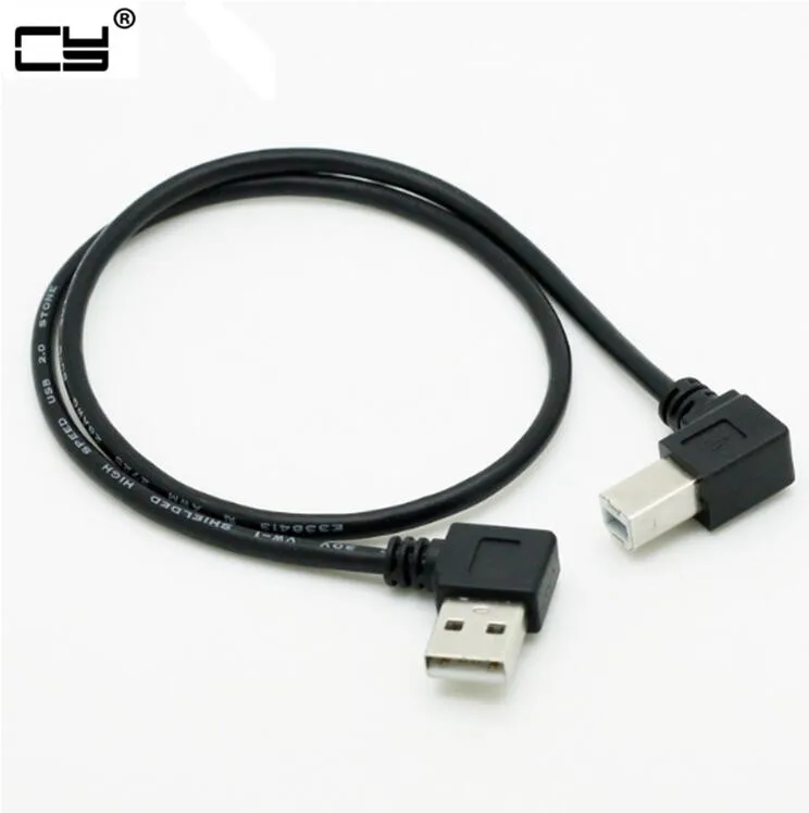 

Double right angle elbow USB 2.0 Male AM to USB B BM type Right Angled Data Charging Cable for USB2.0 Printer and Scanner 50cm