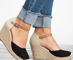 Nuove scarpe con tacchi alti per donna sandali con zeppa autunnali piattaforma donna cinturino con fibbia scarpe moda scarpe da gladiatore per matrimoni