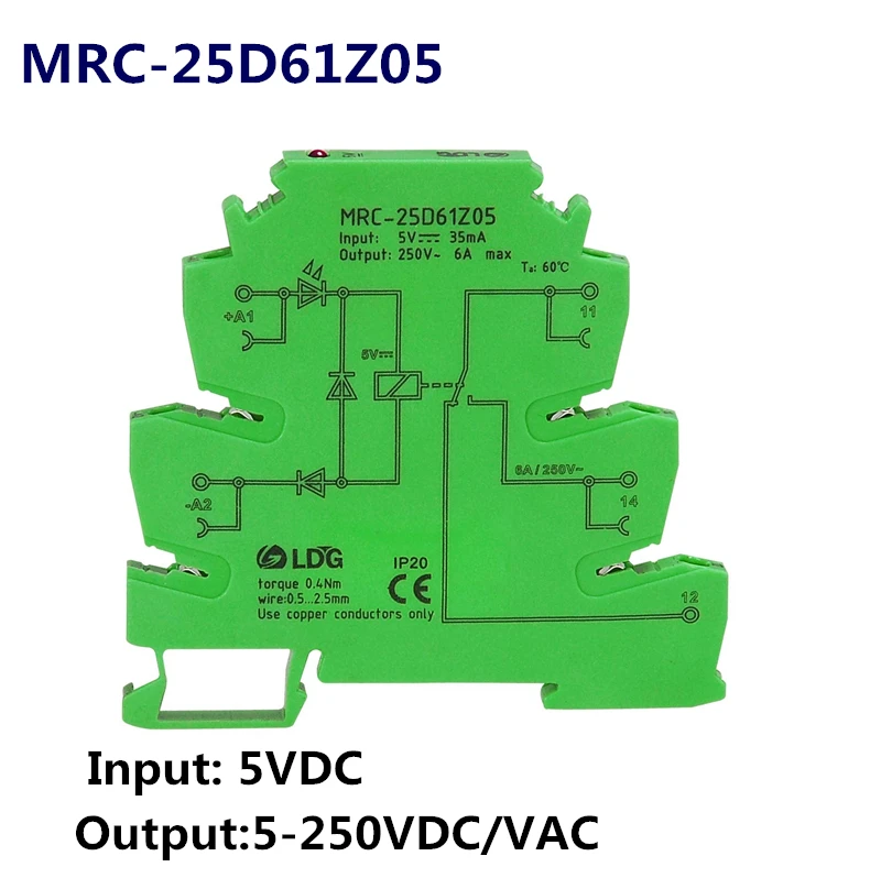 MRC-25D61Z05 6A 5V DC Output Amplifier PLC Module Relay Switch Board Electromagnetic Contact Relay 12V 24V DC 120V 230VAC