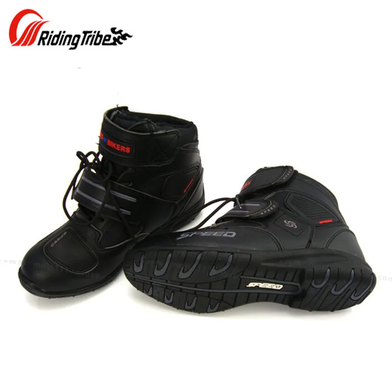 Motorcycle Boots Men Microfiber Leather Shoes Moto Bike SPEED Racing Boots Motorbike Motocross Street Shoes